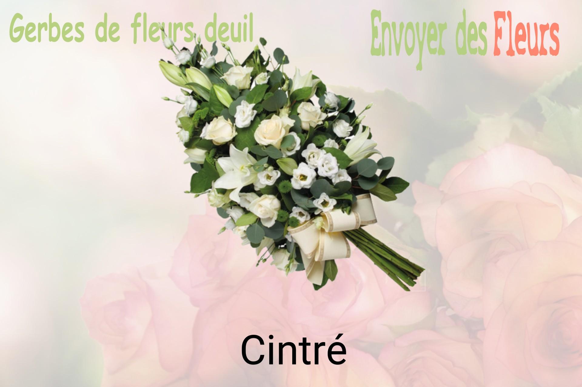 Gerbe de fleurs de deuil livrée à Cintré